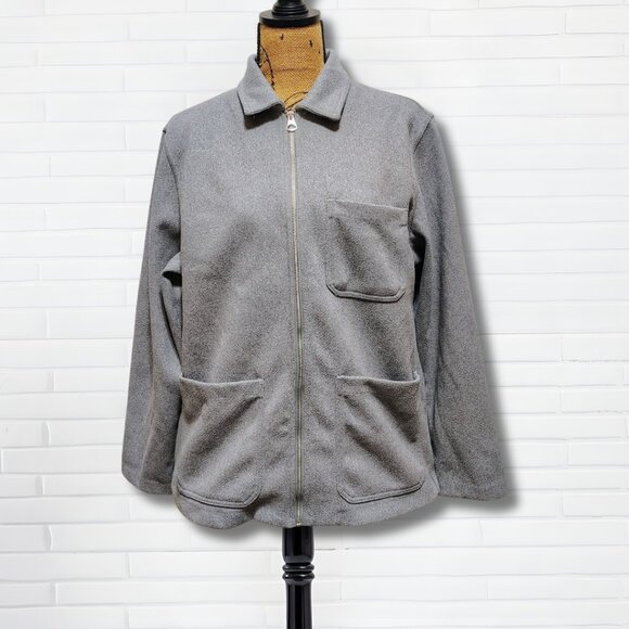 H&M Men’s Gray Felted Zip Jacket | Size M | Reg Fit | Minimalist Smart Casual - Picture 1 of 5